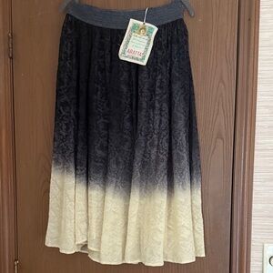 Aratta Black and Cream Midi Skirt